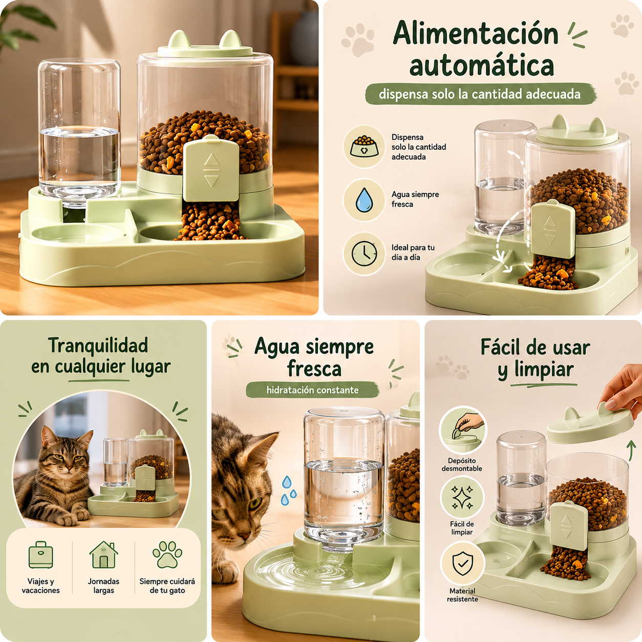 Dispensador agua/comida mascotas